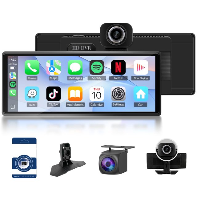 Pantalla para auto Haudio de 9,3" con Wireless CarPlay, Android Auto y DVR