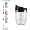 thumbnail image 2 of 2 Pack Replacement Parts Cup with Lid,Compatible with Ninja Blender Auto iQ BL480 BL482 BL642 NN102 BL682 BL450 BL2013 (2 12oz), 2 of 7