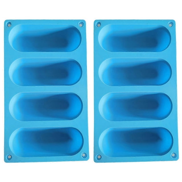 2pcs Hot Dog Bun Pan Silicone Hot Dog Bun Mold Sausage Mold Bread Making Molds