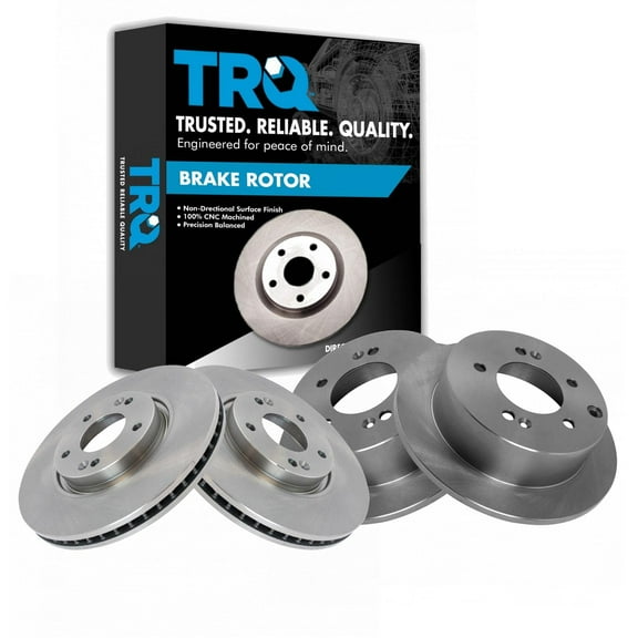 TRQ Front and Rear Brake Rotors Set Fits Select 2010-2013 Kia Forte Forte Koup