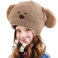 thumbnail image 3 of Gorro de lana para niños de otoño e invierno, gorro cálido con protección para los oídos, bonito y superlindo, 3 of 5