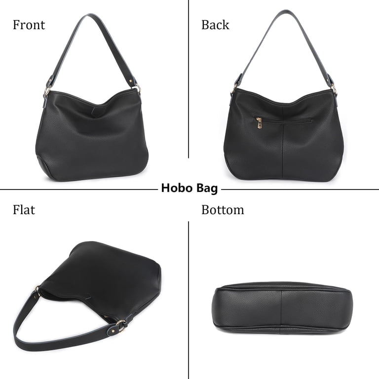 Montana West Soft Hobo Bag with Gold Hardware, Black photo 4