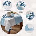 thumbnail image 5 of Navy Blue Coastal Table Cloth Waterproof Tablecloths, Turquoise Coral Ocean Modern Sea Tablecloth Dining Table Cover for Kitchen Party Tabletop Outdoor, Rectangle Tablecloth 52x70 Inch, 5 of 9