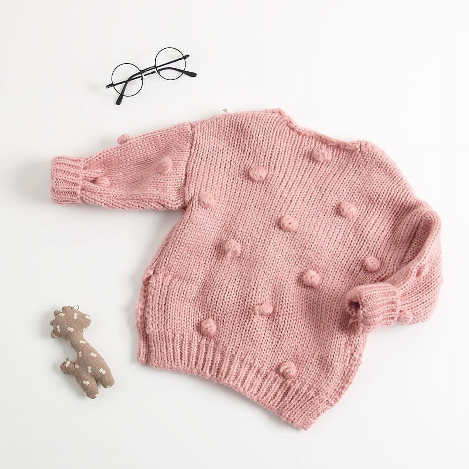 Biekopu New Baby Hand-made Bubble Ball Sweater Knitted Cardigan