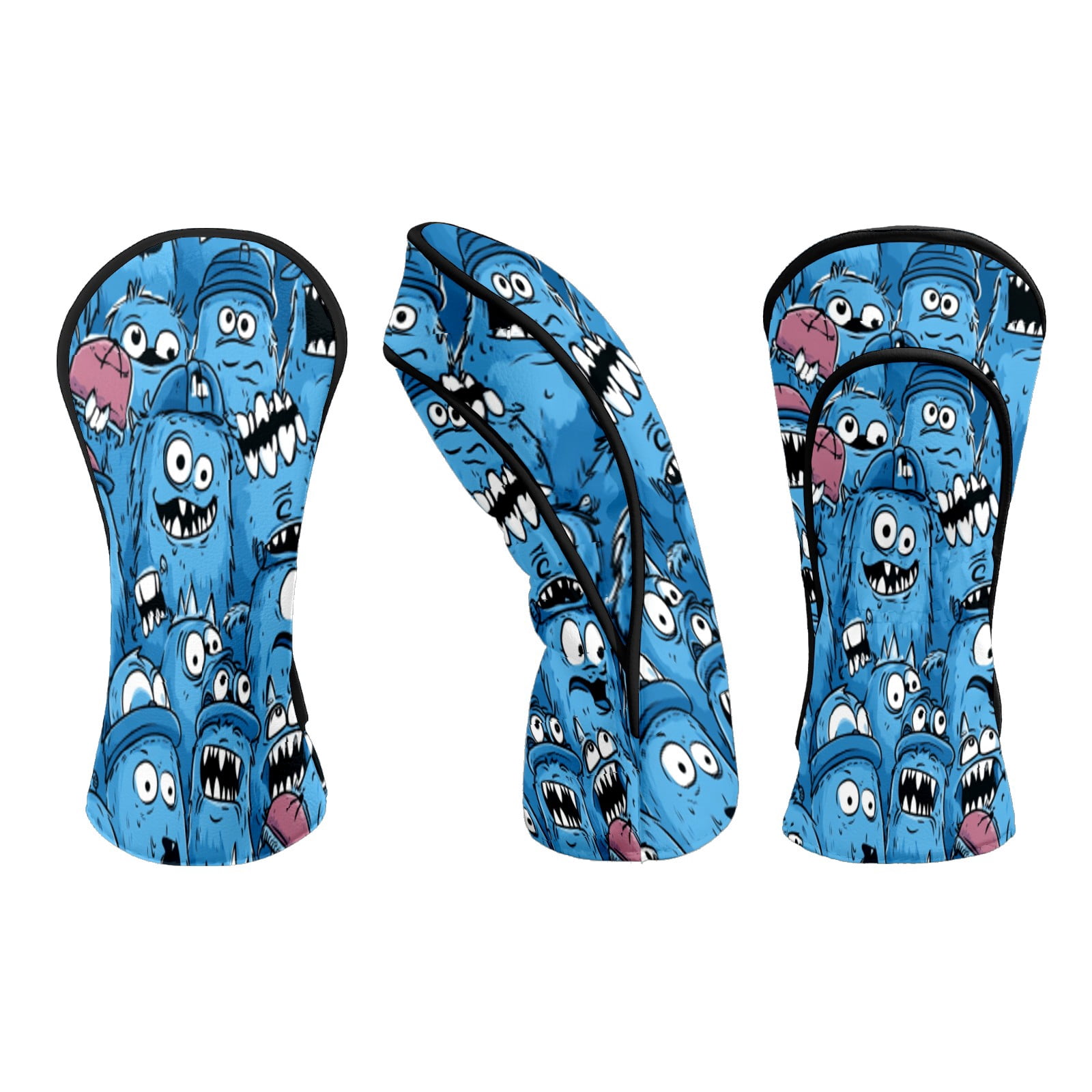 Golf Club Head Covers Funny Monster Premium Plush Velvet Lining, Waterproof Golf Headcovers Driver & Fairway Woods for Scratch Protection Novelty Gift for Men & Women