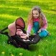 thumbnail image 6 of Baby Doll Convertible Travel Stroller for Girls | 2-in-1 Foldable Doll Car Seat & Carriage with Diaper Bag | Pretend Play Toddler Toy, 6 of 8