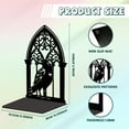 thumbnail image 2 of Metal Bookends for Shelves Modern Decorative Heavy Duty Study Book Support Stoppers for Office Desk Shelf Room 5.3"x4.3"x7.9" Cast Iron Simple Tall Bookends 1 Pair (Gothic Crow), 2 of 7