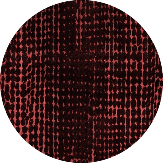 Ahgly Company Indoor Round Abstract Red Modern Area Rugs, 5' Round