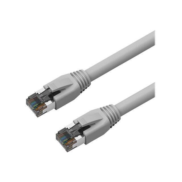 Axiom - Patch cable - RJ-45 (M) to RJ-45 (M) - 50 ft - S/FTP - CAT 8 - booted, snagless, stranded - gray