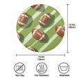 thumbnail image 4 of Round Placemats Set of 4 Heat Resistant Washable Kitchen Table Decorations 15.4in Rugby Balls Pattern, 4 of 7