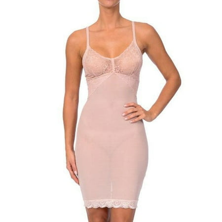 

Body Beautiful shapewear Hi Power mesh full body slip Shaper with lace detail at bust