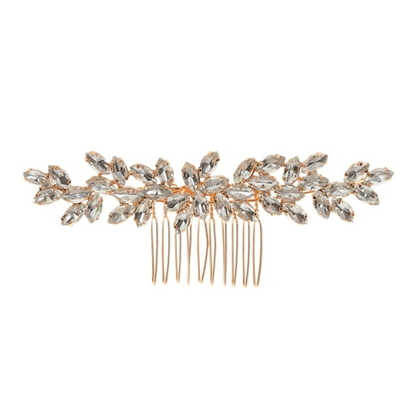 ERDOUY Bridal Flower Wedding Hair Pins Crystal Pearl Hair Combs Clips Headpiece Gold Wedding Hair Accessories Jewelry with Rhinestone for Brides Bridesmaids Women Girls (Gold)