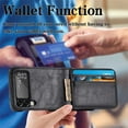 thumbnail image 6 of for Samsung Galaxy Z Flip 4 Wallet Case with Card Holder, Business Style Premium Leather for Women Men Protective Phone Case Cover for Samsung Galaxy Z Flip4 5G DK Black, 6 of 7