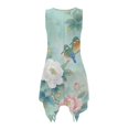 thumbnail image 4 of HELLHERO Sleeveless Sundress, Kingfisher Blossom Scene Side Pockets Summer Sleeveless Dress, Irregular Hem Non Wrinkle Asymmetric Hem Midi Dress for Party Gathering, 4 of 8