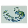thumbnail image 1 of Peacock Cutting Board, Peacock Colorful Fashion Curvy Pattern Tropical Summer Blossom Flourish, Decorative Tempered Glass Cutting and Serving Board, Small Size, Blue Green Pink, by Ambesonne, 1 of 1