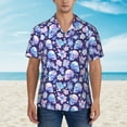 thumbnail image 2 of Fotbe flower Skull starry sky Hawaiian Shirt for Men Unisex Summer Beach Casual Short Sleeve Cotton Linen Button Down Shirts-Large, 2 of 5