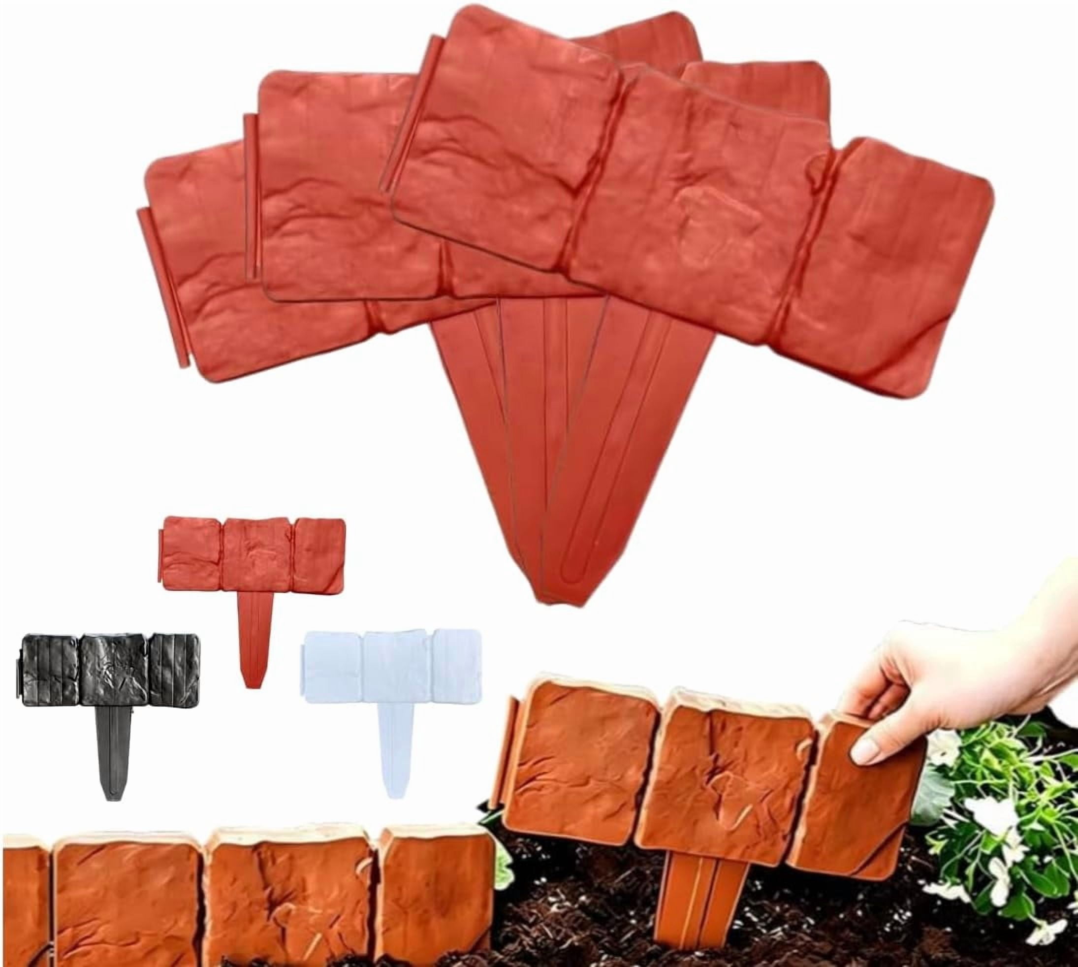 Plastic Garden Retaining Fence, No Dig Interlocking Landscape Edging Border