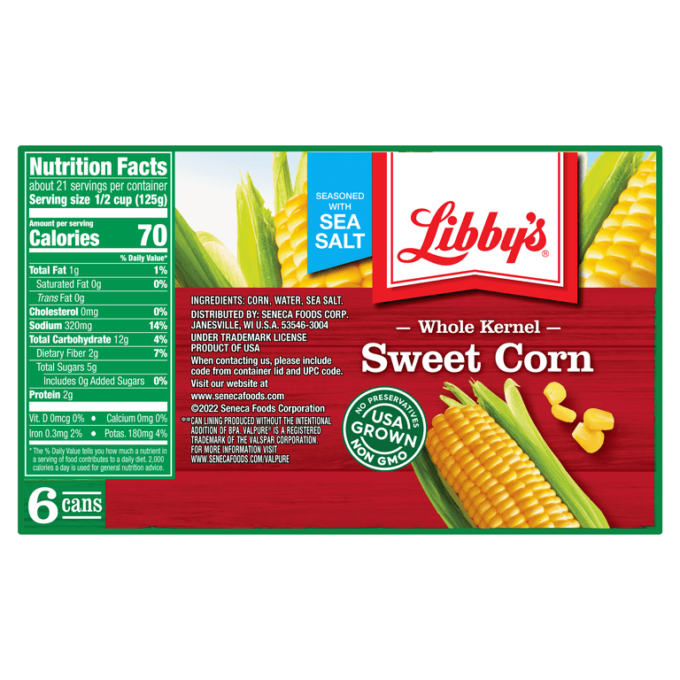 6 Cans) Libby's Whole Kernel Sweet Corn, 15.25 oz - Walmart.com