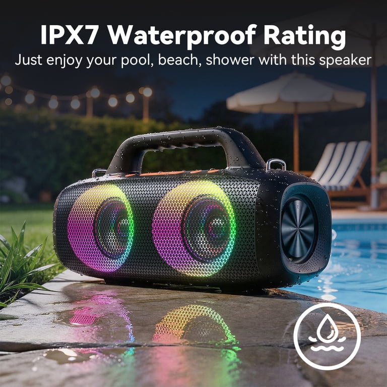 VEATOOL Portable Bluetooth Speaker 80W with RGB Lights photo 6