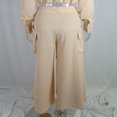 thumbnail image 4 of Mono elegante de manga larga para mujer, sexy, con cuello en V, informal, pantalones largos de pierna ancha Adepaton BST3003118-5, 4 of 6