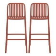 thumbnail image 3 of WestinTrends Playa 29.5" Outdoor Modern Polypropylene Plastic Patio Bar Height Stools (Set of 2), Red, 3 of 16