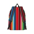 thumbnail image 3 of Balery Mexican Serape Blanket Stripes Vintage Canvas Backpack for Men and Women - Large Capacity, Durable Travel Laptop Bag for School, Work, Hiking, and Outdoor Activities, 3 of 7