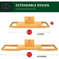thumbnail image 5 of Royal Craft Wood Bamboo Bathtub Tray Caddy – Adjustable Bathroom Caddy for Bath Tub with Wine Glass, Tablet & Book Holder – Bath Tray Organizer (Natural), 5 of 8