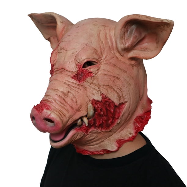 Disfraz de látex Mask Horror con cabeza de cerdo para Halloween y carnaval