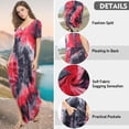thumbnail image 4 of Vestido maxi casual para mujer con escote en V y teñido anudado con bolsillos, talla M, 4 of 4