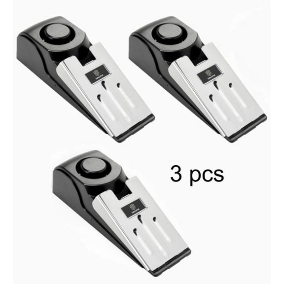 Door Stop Alarm, 3 Pack Door Stopper with 120DB Security Alarm, Door Security Devices for Home Travel, Black