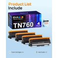thumbnail image 4 of Cartuchos de tóner E-Z Ink TN760 para impresora Brother (4 negros), 4 of 8