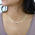 thumbnail image 2 of Nuragold 10k Real Yellow Gold Solid Herringbone Flexible 3mm Chain Necklace (16"-24") Italian Jewelry for Women, 2 of 10
