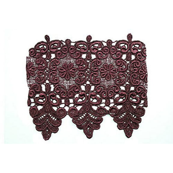 Altotux 5-1/8" Eggplant Guipure Crafts Supplies Baroque Motif Venise Lace Trim By Yardage