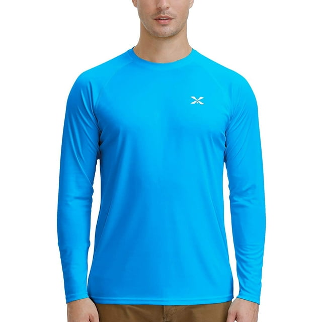 Chandails de Soleil à Manches Longues UPF 50+ pour Hommes Protection UV Séchage Rapide Chandail Léger Randonnée Pêche Natation T-Shirt
