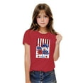 thumbnail image 3 of Kids Girls Casual American Flag Tshirts Cotton Baseball Tee Shirts Independence Day Patriotic Graphic Tees Summer Red， 7 Years, 3 of 7