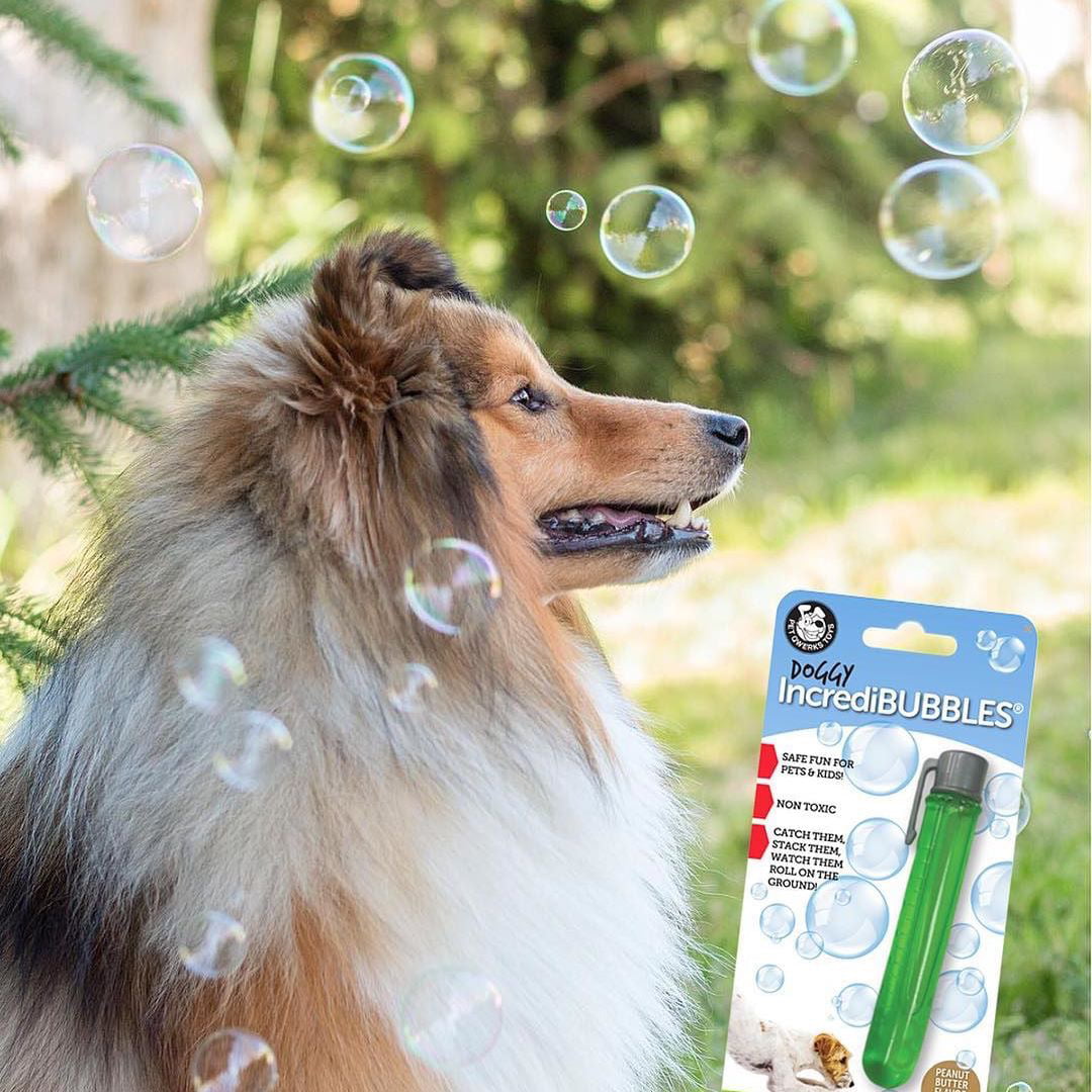 Pet Qwerks Incredibubbles Interactive Pet Toys - Long Lasting Edible  Bubbles for Dogs & Cats - Peanut Butter Flavor - 20 ML, All Breed Sizes