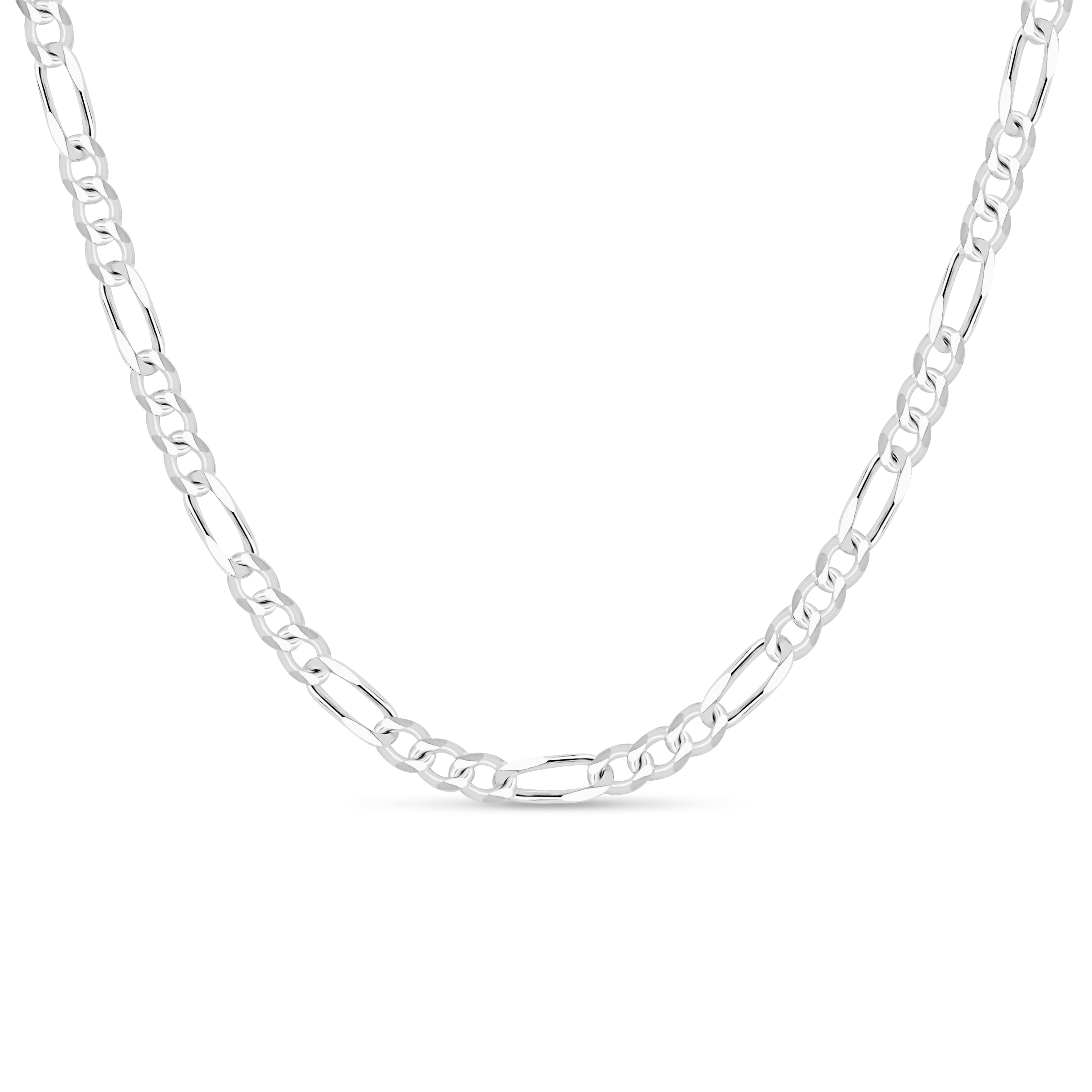 Men's 5.5mm 150 Gauge Figaro Chain Solid .925 Sterling Silver Necklace 22" inches - Walmart.com