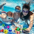 thumbnail image 1 of Juego de 7 juguetes de piedras preciosas para niños con cofre del tesoro dorado | Diamantes de cristal de colores para buceo en piscina y búsqueda del tesoro | Juego sensorial, joyería y regalos, 1 of 6