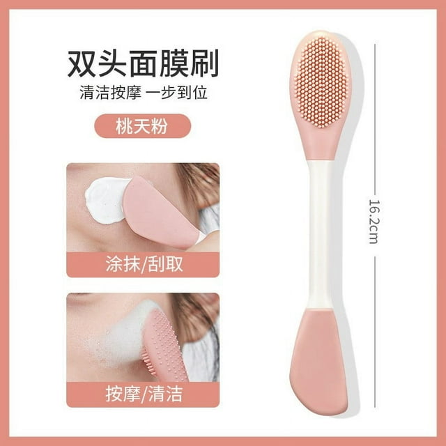Cepillo de doble cabezal para mascarilla facial, cepillo limpiador de poros, aplicador de película de barro, cepillo de belleza para mascarilla facial, cepillo de maquillaje