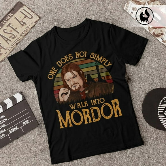 One Does Not Simply Walk Into Mordor T-Shirt, LOTR Funny Gift Shirt, Fantasy Movie Shirt, Retro LOTR Fan Graphic Tee, Geek Culture Shirt