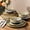 Brown Blue-Service for 4, variant on Sage Umber Ceramic Dinnerware Set Service for 6, 18 Pieces