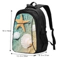 thumbnail image 2 of Lafuoo Starfish And Seashell Pattern USB Backpack, Multi-Pocket Laptop Backpack, Unisex Travel Backpack for Office, Work-One Size, 2 of 7