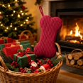 thumbnail image 5 of Dog Christmas Stocking Puppy Santa Hat Cloth Non Woven for Family Holiday Fireplace Tree Wall Door Window Stair Christmas Party Decorations by MPOISVA, 5 of 6