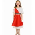 thumbnail image 4 of MIASHUI Ensemble Robe Toge Grecque Ancienne avec Bandeau pour Filles Enfants Fête d'Halloween Jeu de Rôle Rouge, 11-12 Ans, 4 of 8
