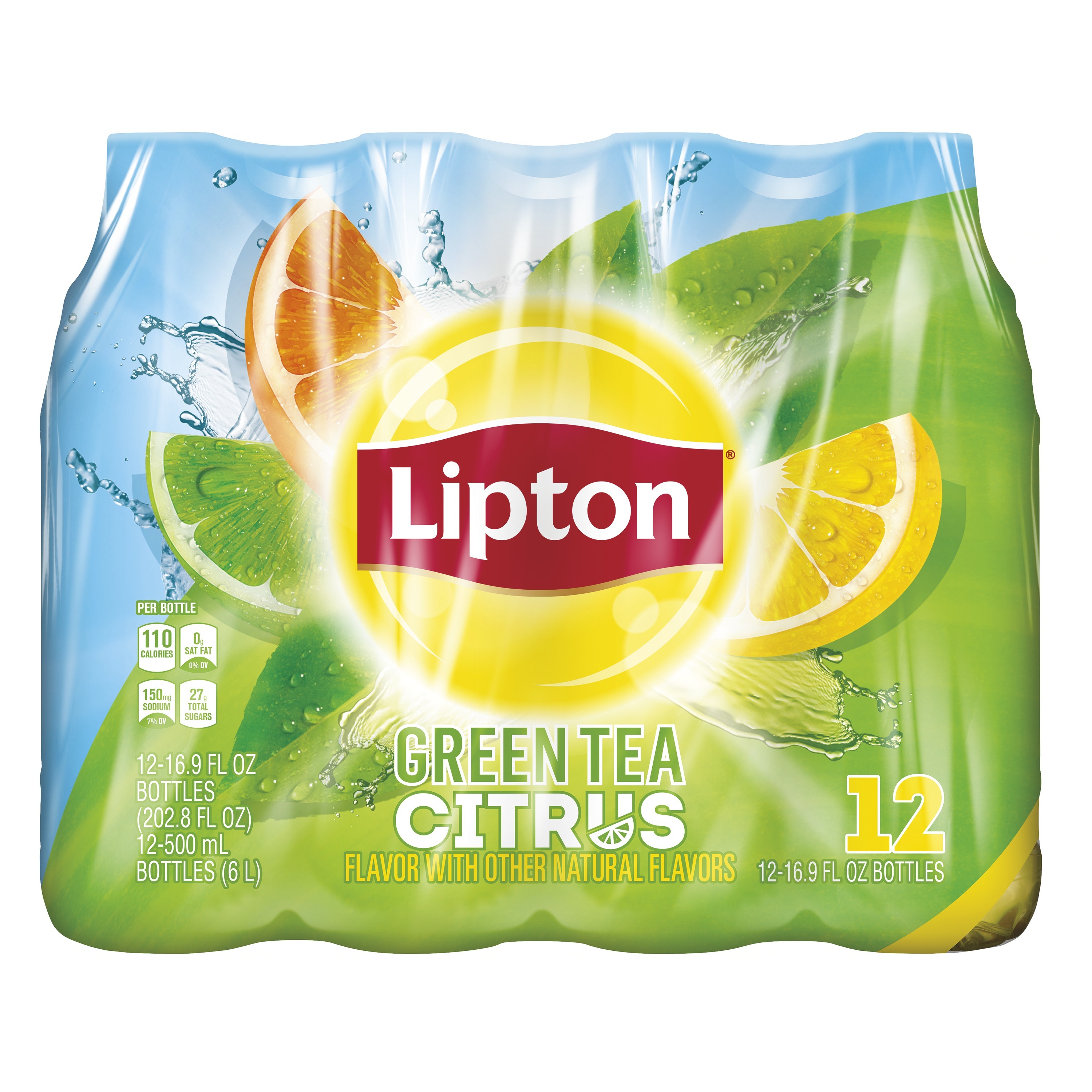 Lipton Green Tea Citrus, 16.9 oz Bottles, 12 Count