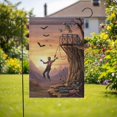 thumbnail image 2 of TiniDecor Zombie Bungee Garden Flag – 36”x60” Halloween Horror Outdoor Decor, Spooky Cliff Scene, 2 of 5