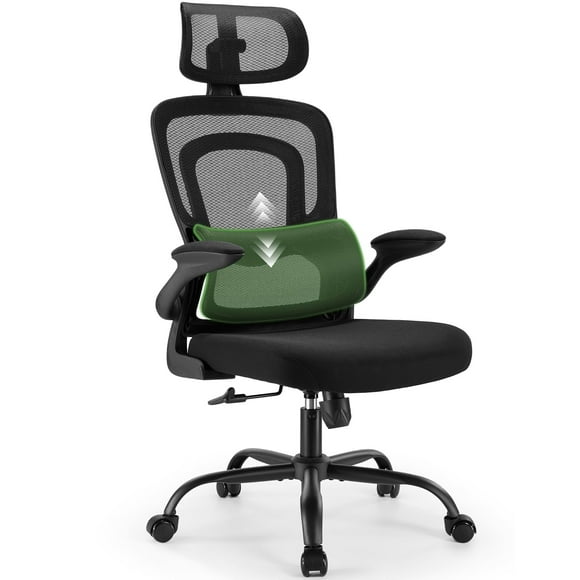 Silla de oficina Marsail ergonómica con respaldo alto de malla con soporte lumbar