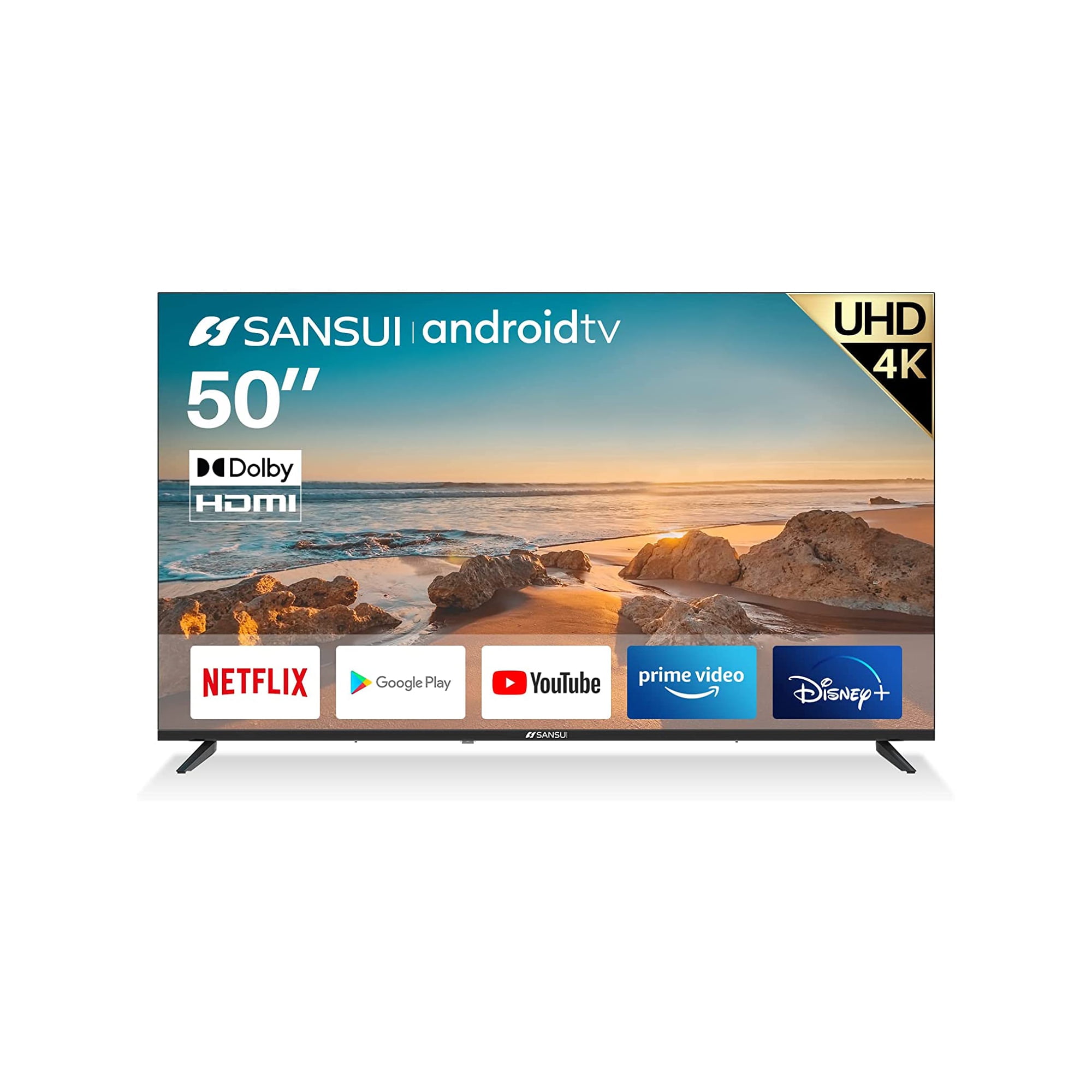 egyptisk Skrøbelig Bordenden Sansui S50V1UA 50-Inch 4K UHD HDR Smart LED Android TV with Google  Assistant (Voice Control), Screen Share, HDMI, USB (2023 Model Android 9  OS) - Walmart.com
