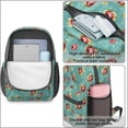 thumbnail image 4 of Pioneer Flower Floral Print Pattern 17" School Backpacks for Teens,Waterproof Oxford Fabric,S-Shape Padded Straps for School,Travel,Hiking,Camping, 4 of 5
