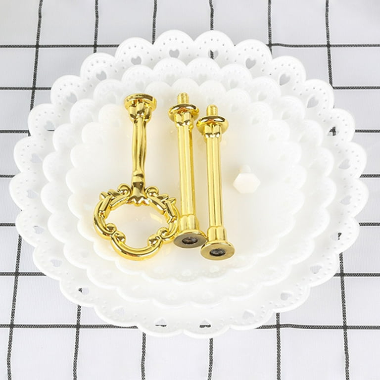 3-Tier Cake Stand Hardware - Gold Round Tiered Display For Cupcakes & Desserts